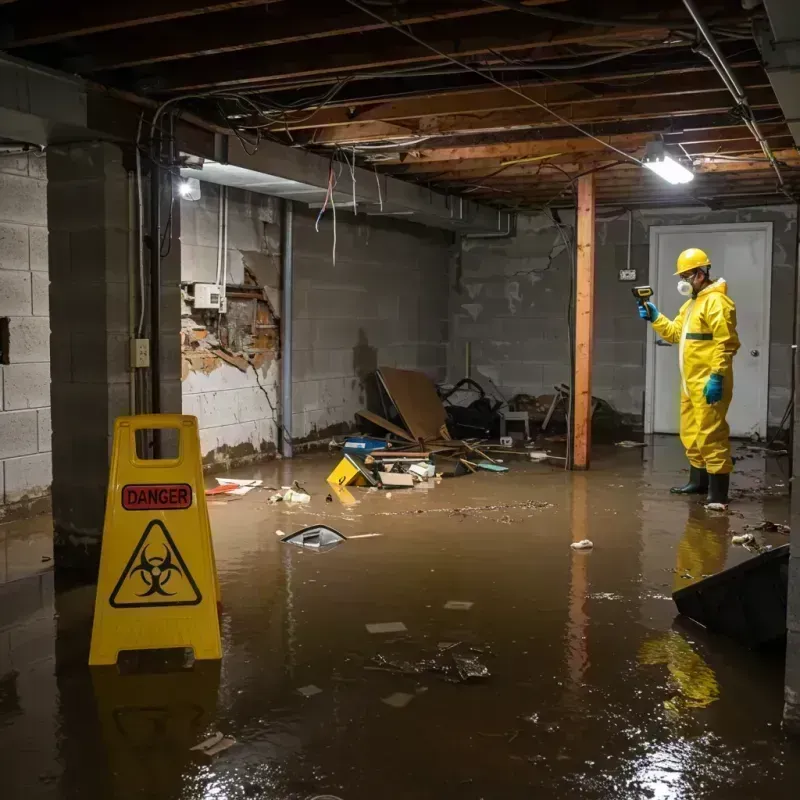 Flooded Basement Electrical Hazard in Seymour, MO Property